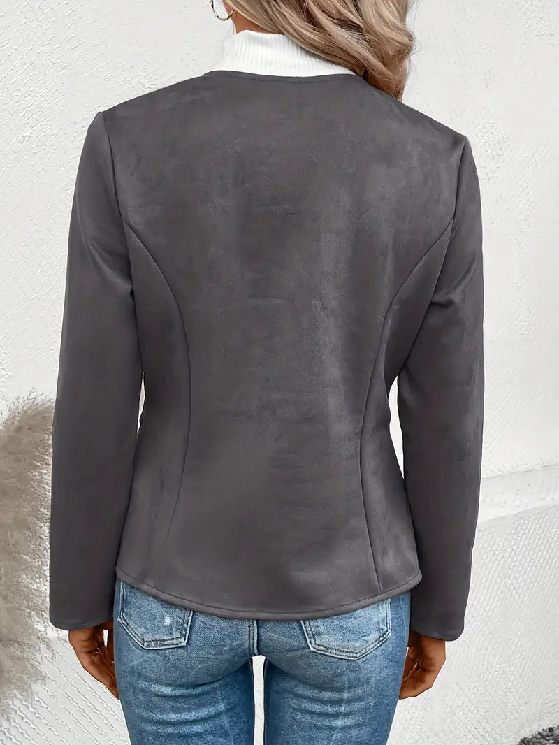 Roksana | Jacket with Round Neck and Zip Closure
