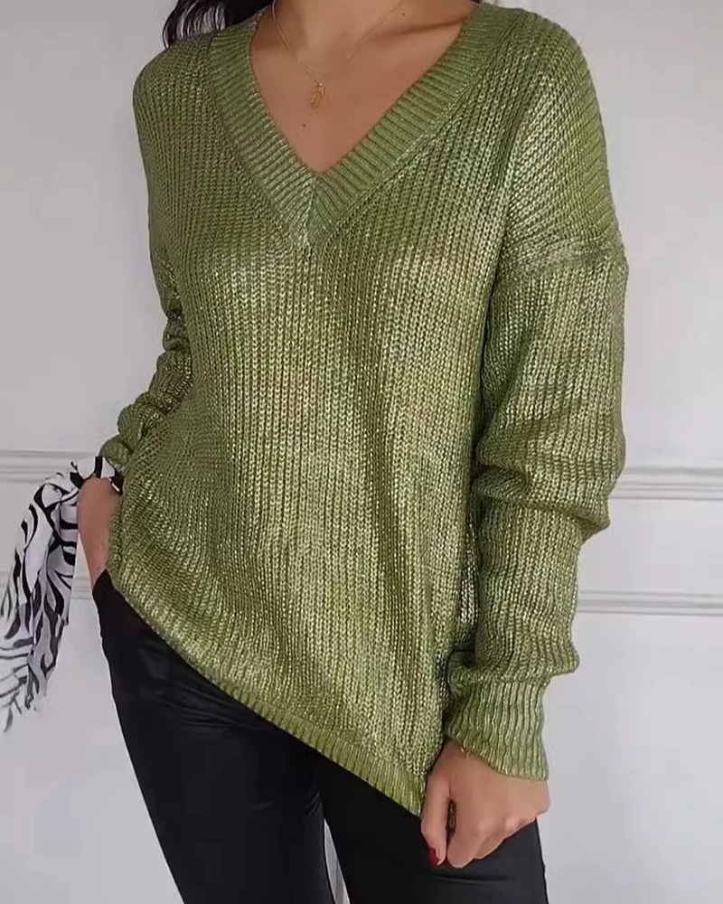 Natasja | V-Neck Long Sleeve Knit Sweater