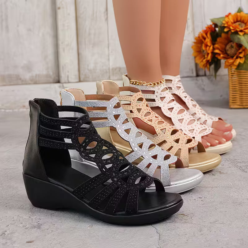 Umona – Open Toe Cutout Wedge Sandals