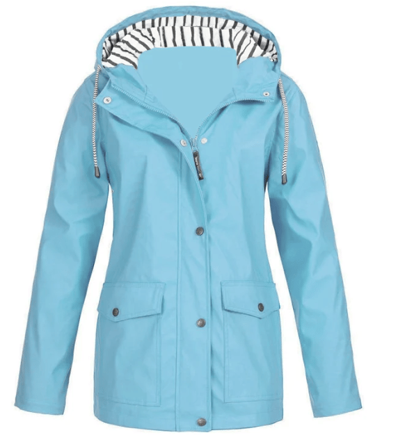 Ilektra | Hooded Long Sleeve Zip Rain Jacket