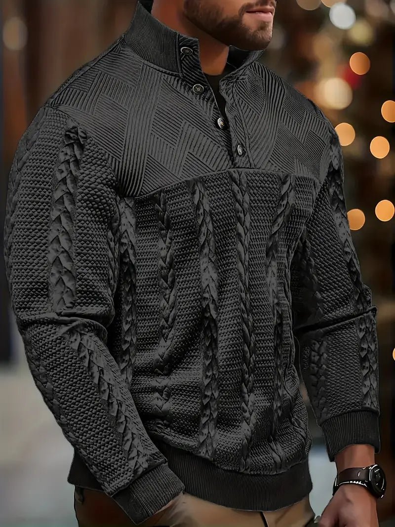 Dawson | Textured Henley Sweater for Everyday Comfort