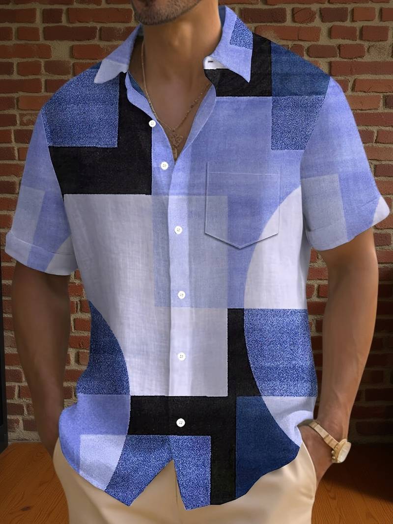 Boucher | Geometric Print Button Shirt