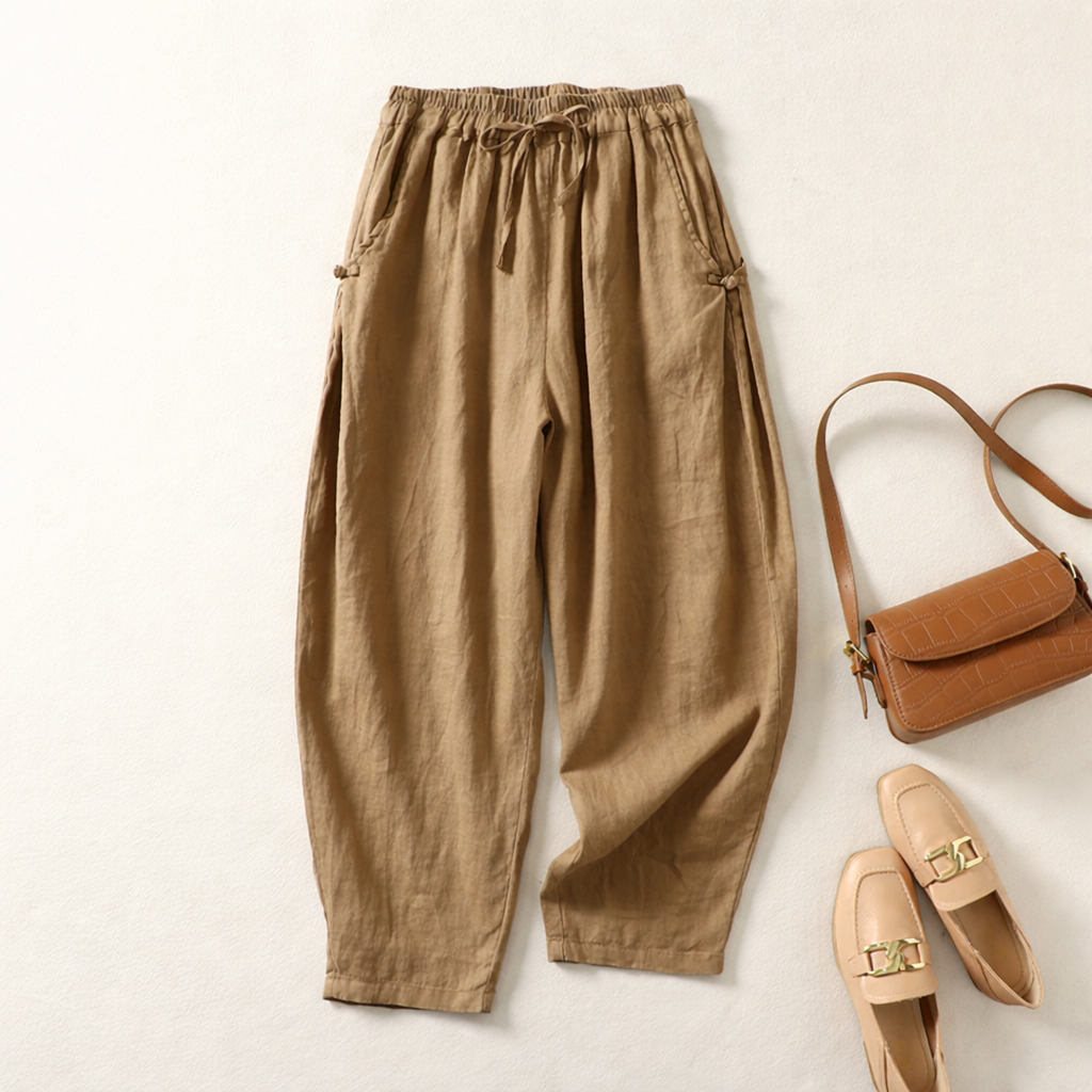 Zerelda | Tapered Pants With Drawstring Waist Pockets