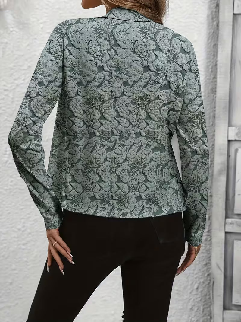 Zaneyora | Floral Print Long Sleeve Blazer