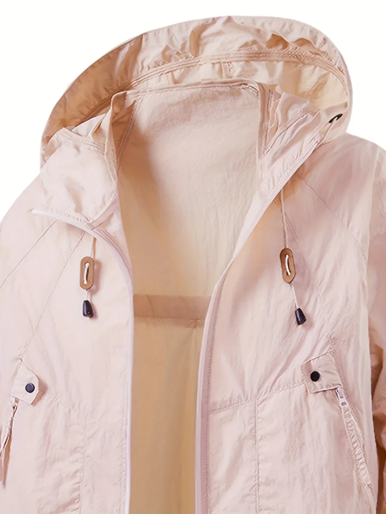Vrenda | Hooded Lightweight Zip Front Windbreaker Jacket