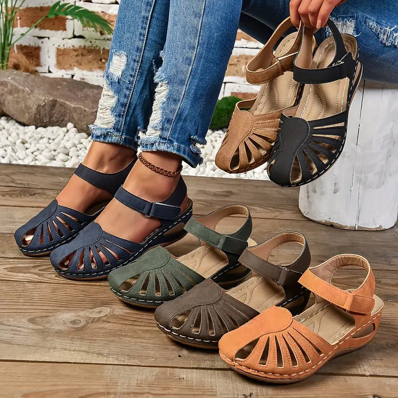 Rosana | Closed Toe Cutout Strap Sandals