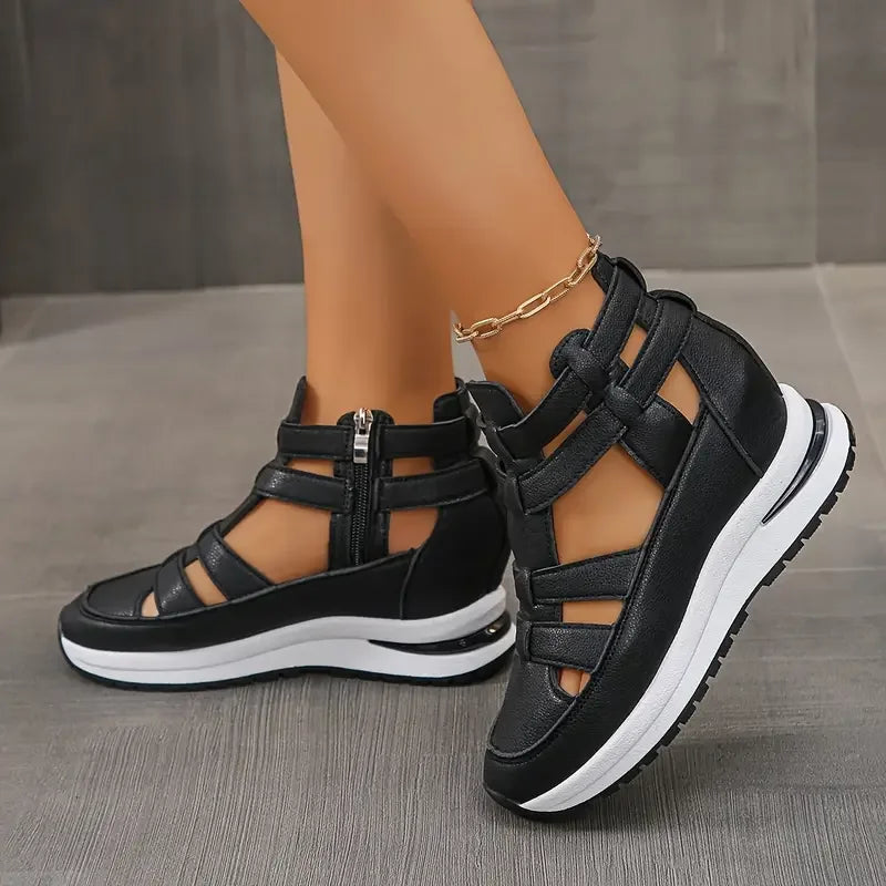Souad - Wedge Platform Sandal Sneakers With Zipper