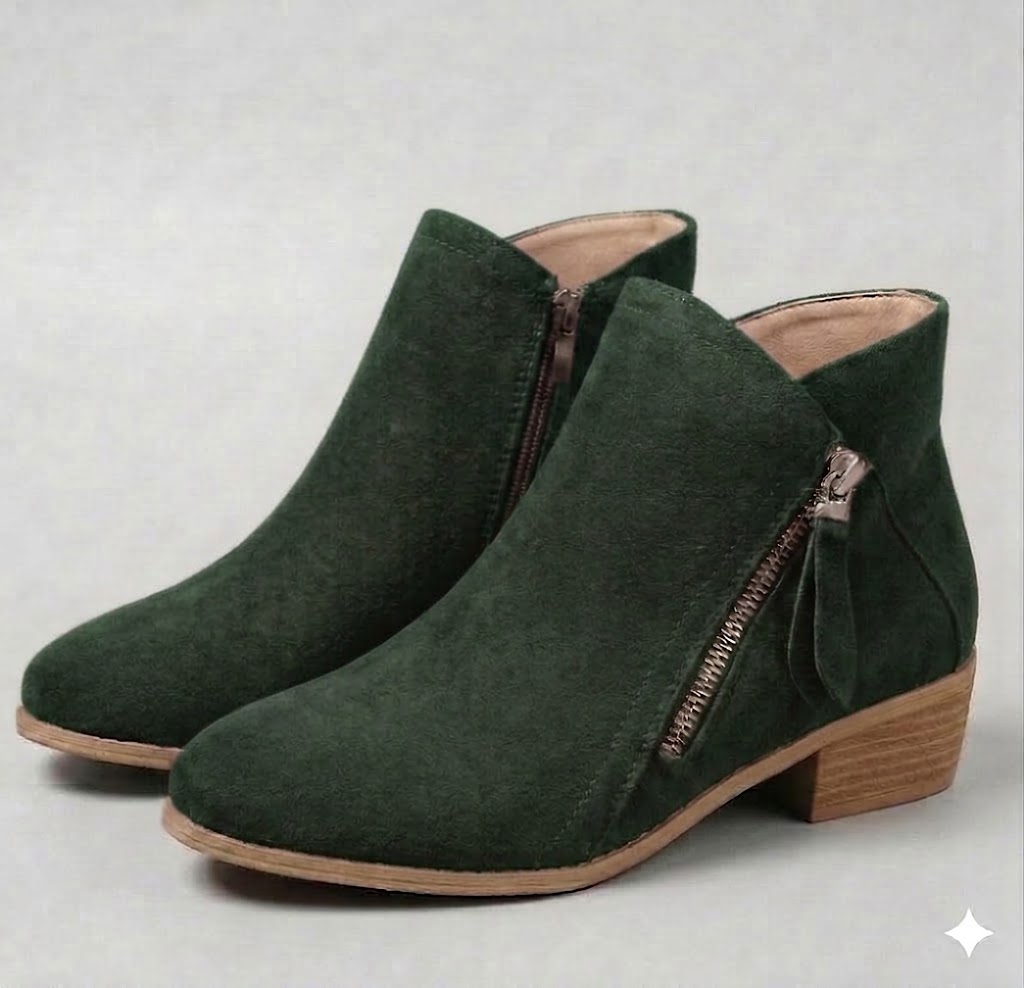 Arely | Suede Style Ankle Boots With Side Zipper