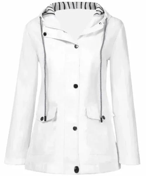 Ilektra | Hooded Long Sleeve Zip Rain Jacket