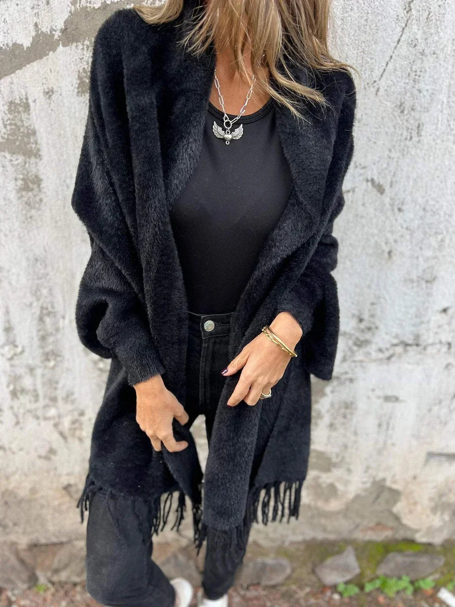 Ellyse | Long Sleeve Fringe Coat