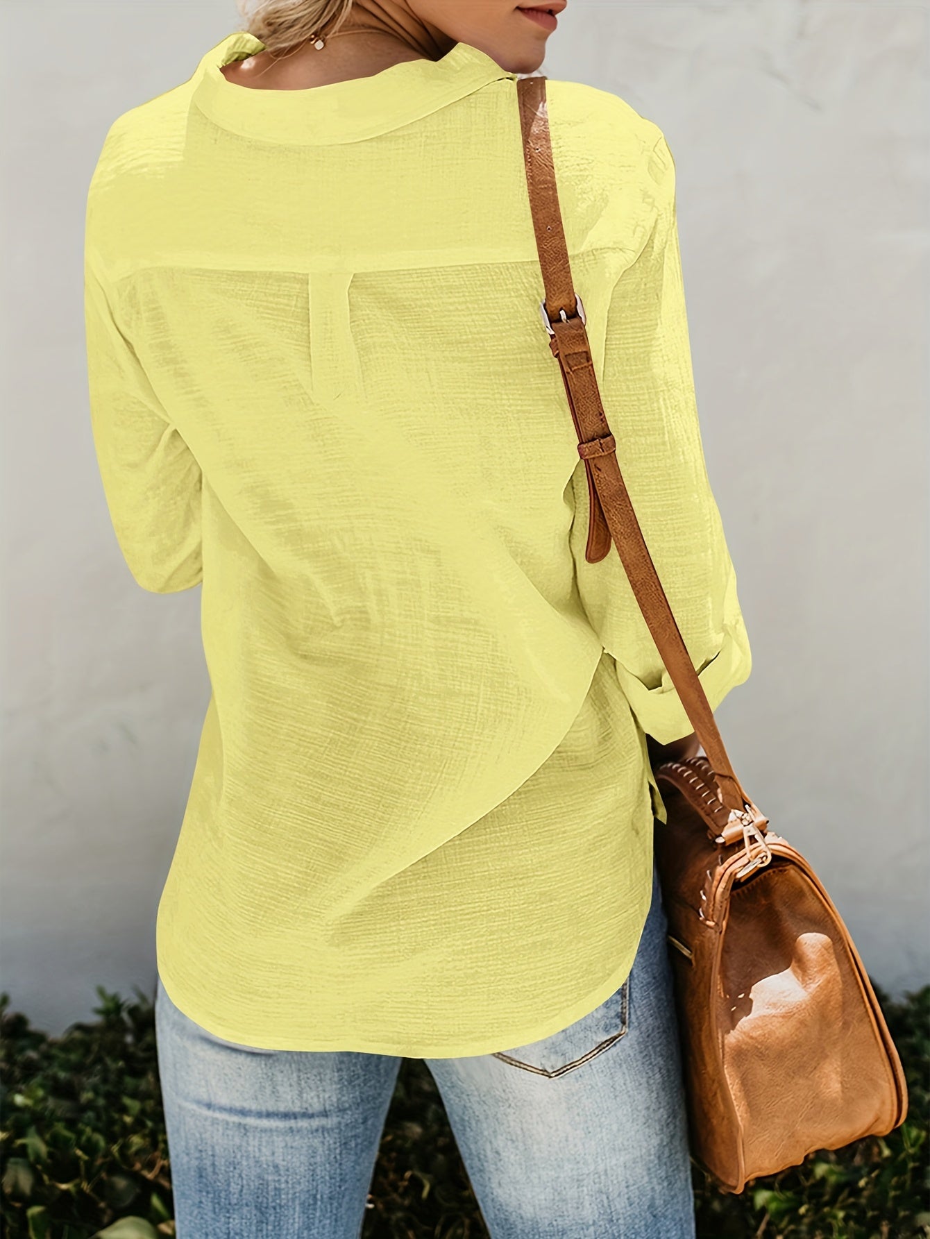 Priscilla | Long Sleeve Button-Up Pocket Shirt Blouse