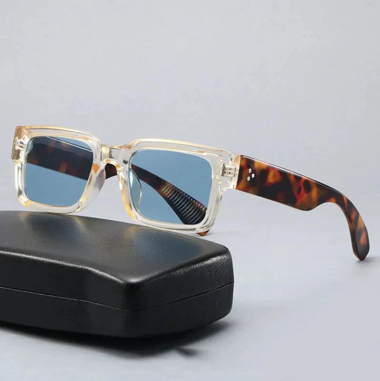 RetroLens -  Square Frame Green Tinted Sunglasses