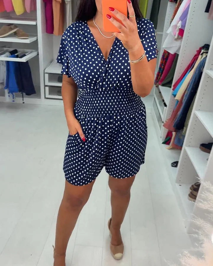 Peyton | Polka Dot Short Sleeve Romper
