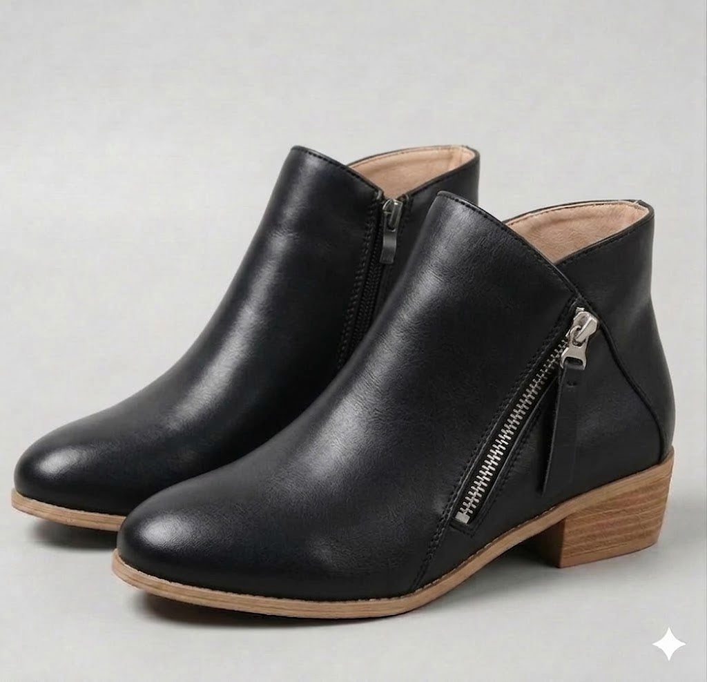 Arely | Suede Style Ankle Boots With Side Zipper