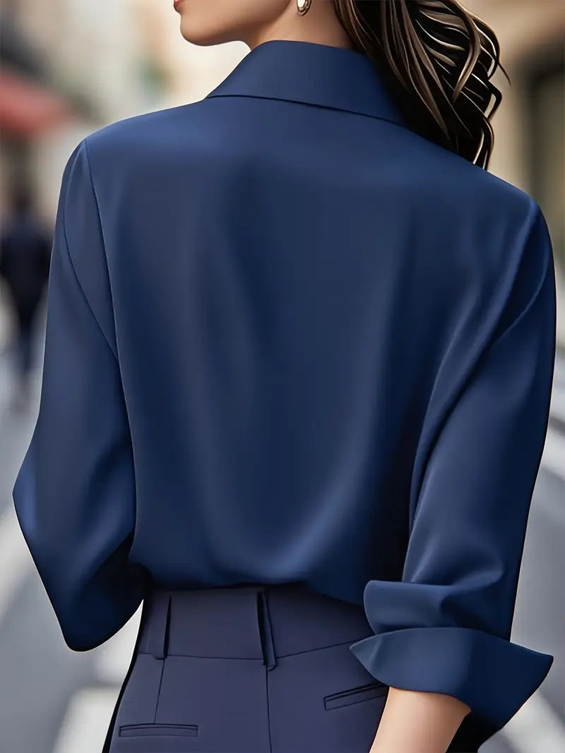 Amiliana - Long Sleeve Collared Button Shirt