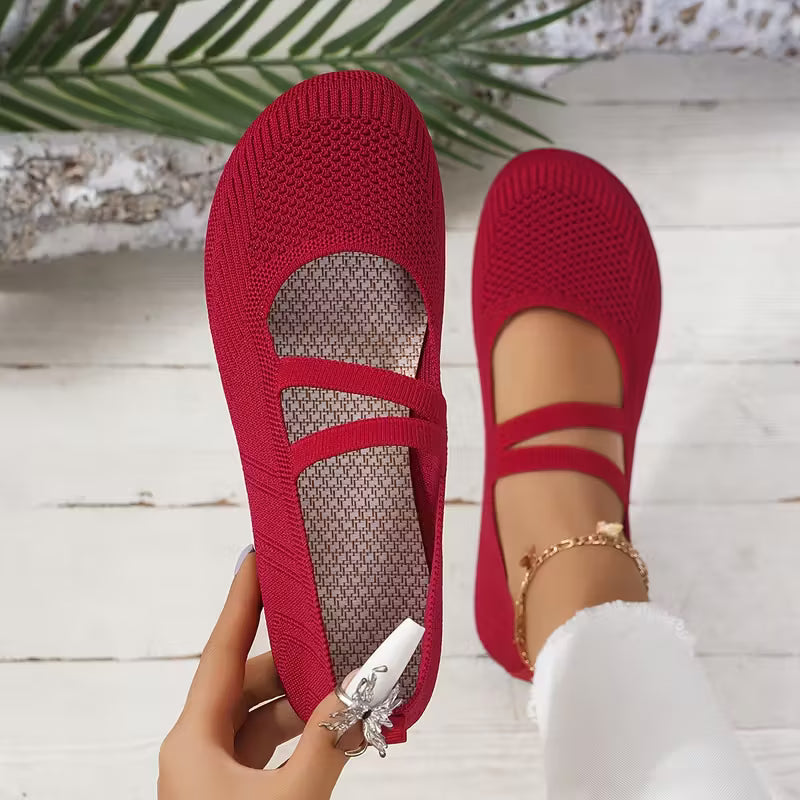 Kethryn - Knit Mary Jane Slip On Flats