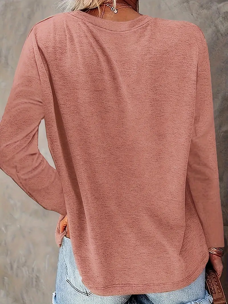 Levine | Sunflower Print Long Sleeve Tunic Top