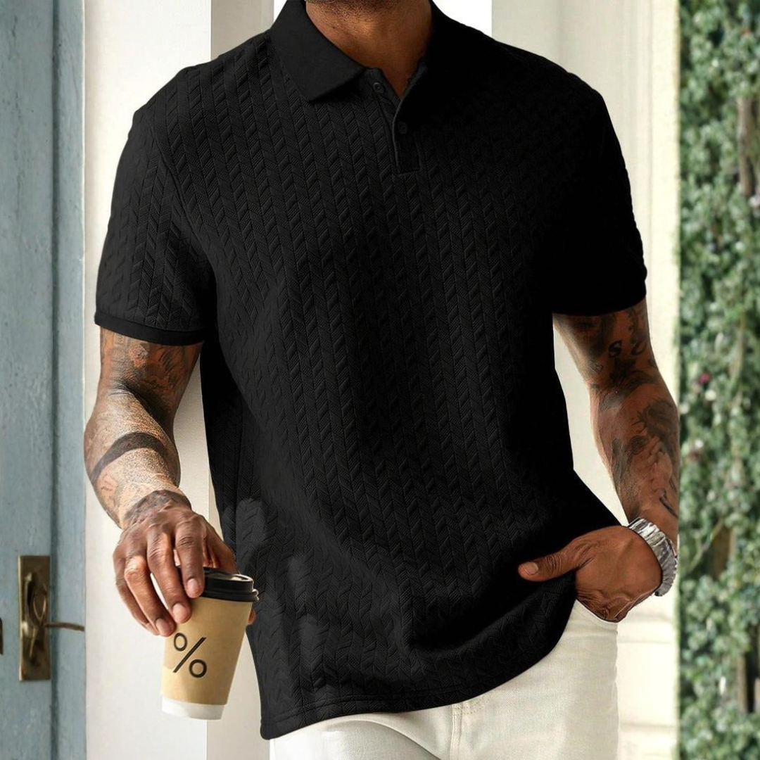 Wilheian | Textured Polo Shirt in Multiple Colors