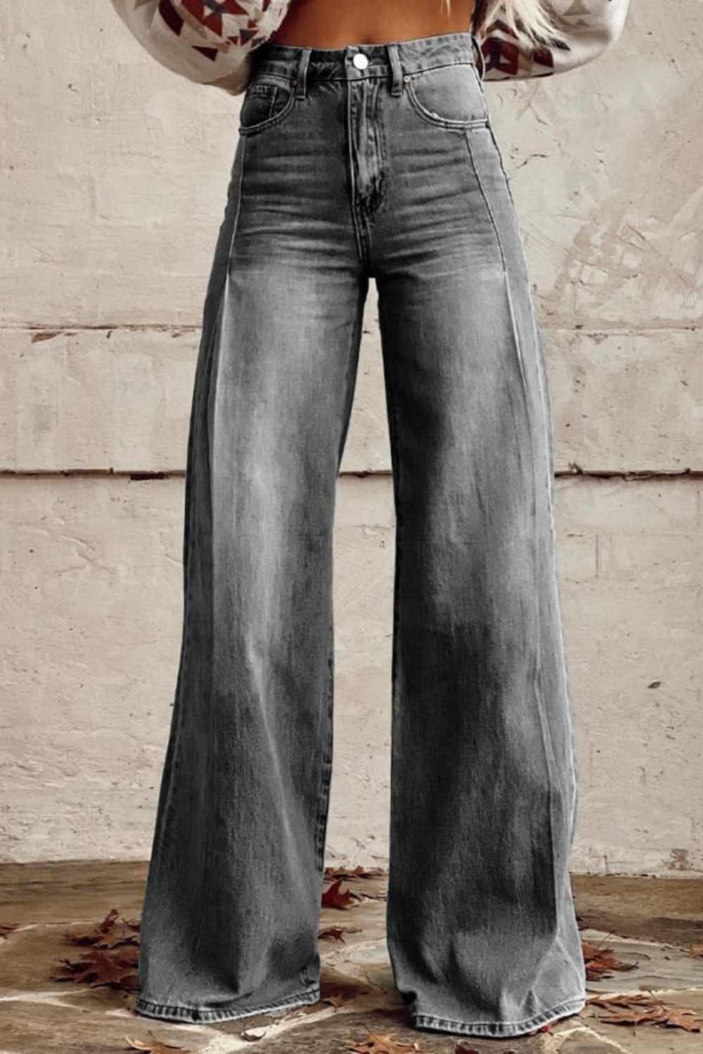 Neske | Wide Leg High Waist Denim Jeans