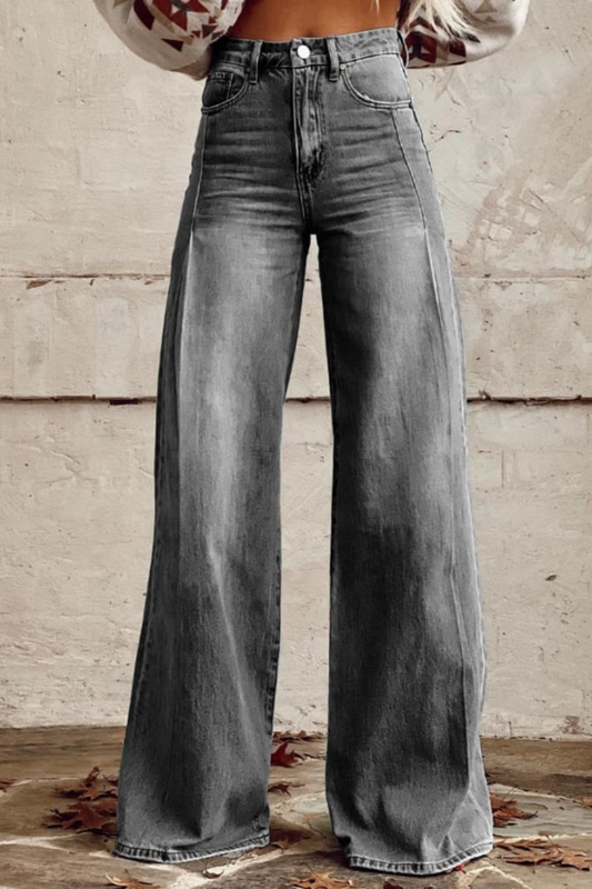 Neske | Wide Leg High Waist Denim Jeans