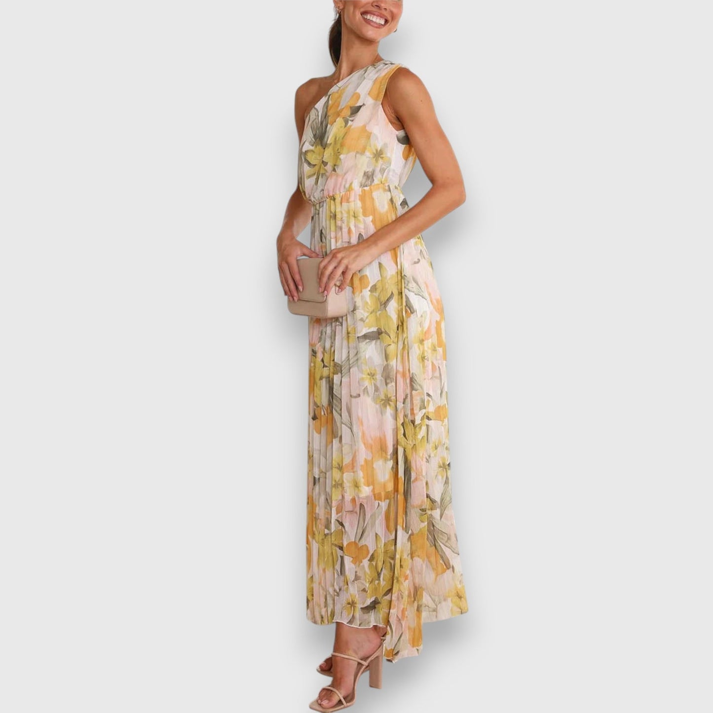 Jillian | Floral One Shoulder Maxi Dress