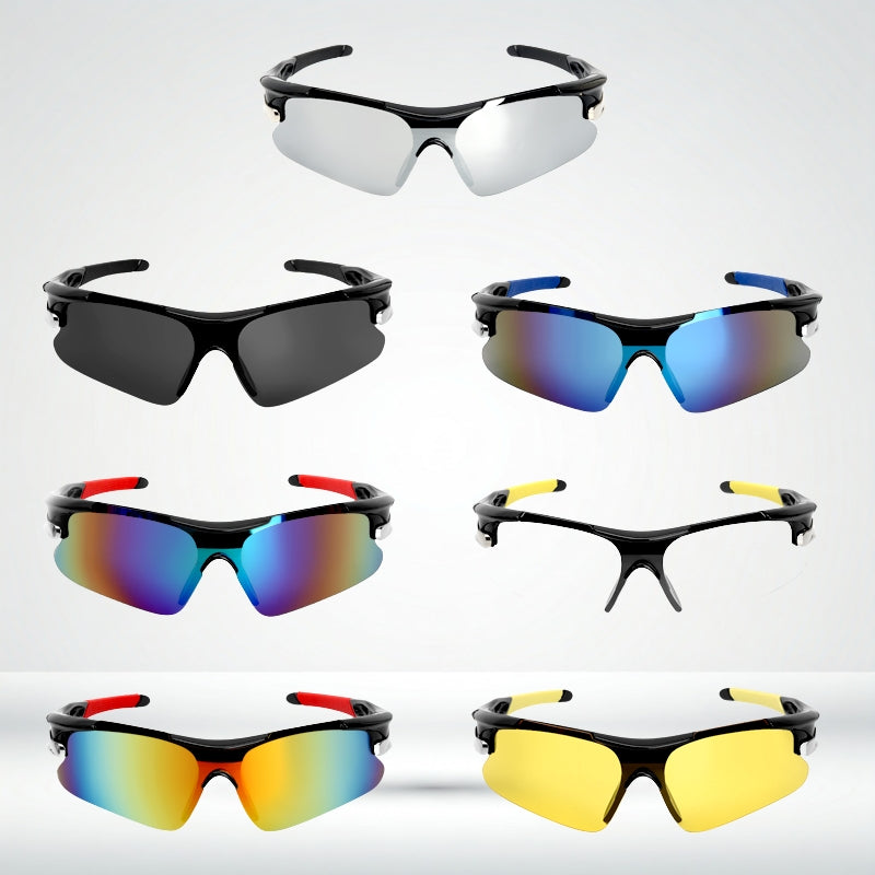 Salmeron - Sport Wraparound Sunglasses Mirrored Lens Lightweight Frame