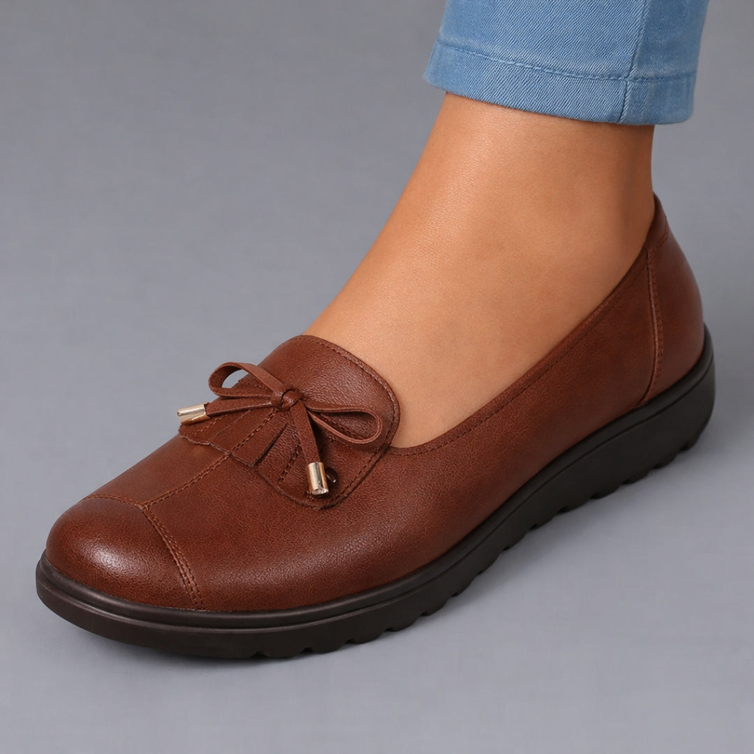 Rozema | Round Toe Bow Slip On Flats
