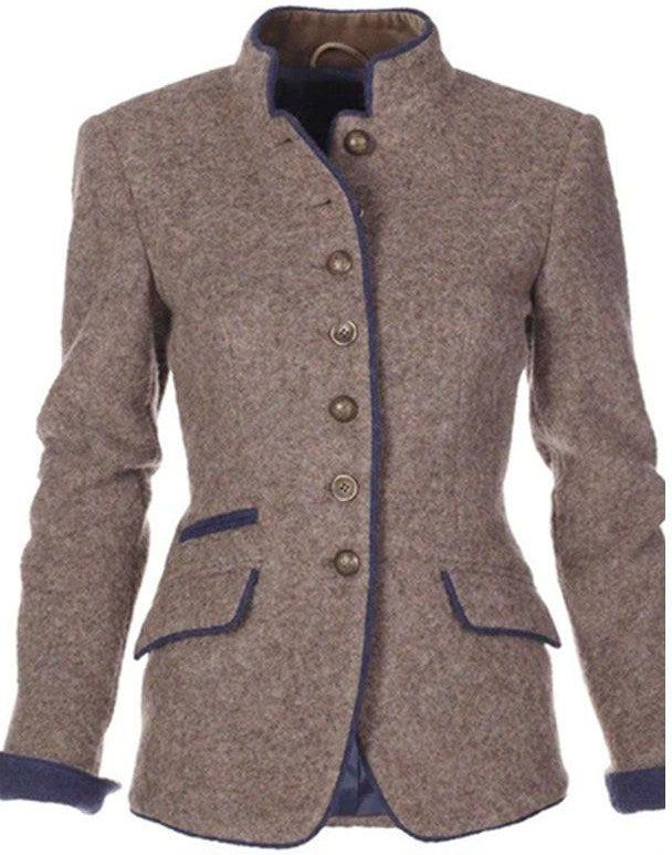 Mirjam | Stand Collar Button Front Jacket