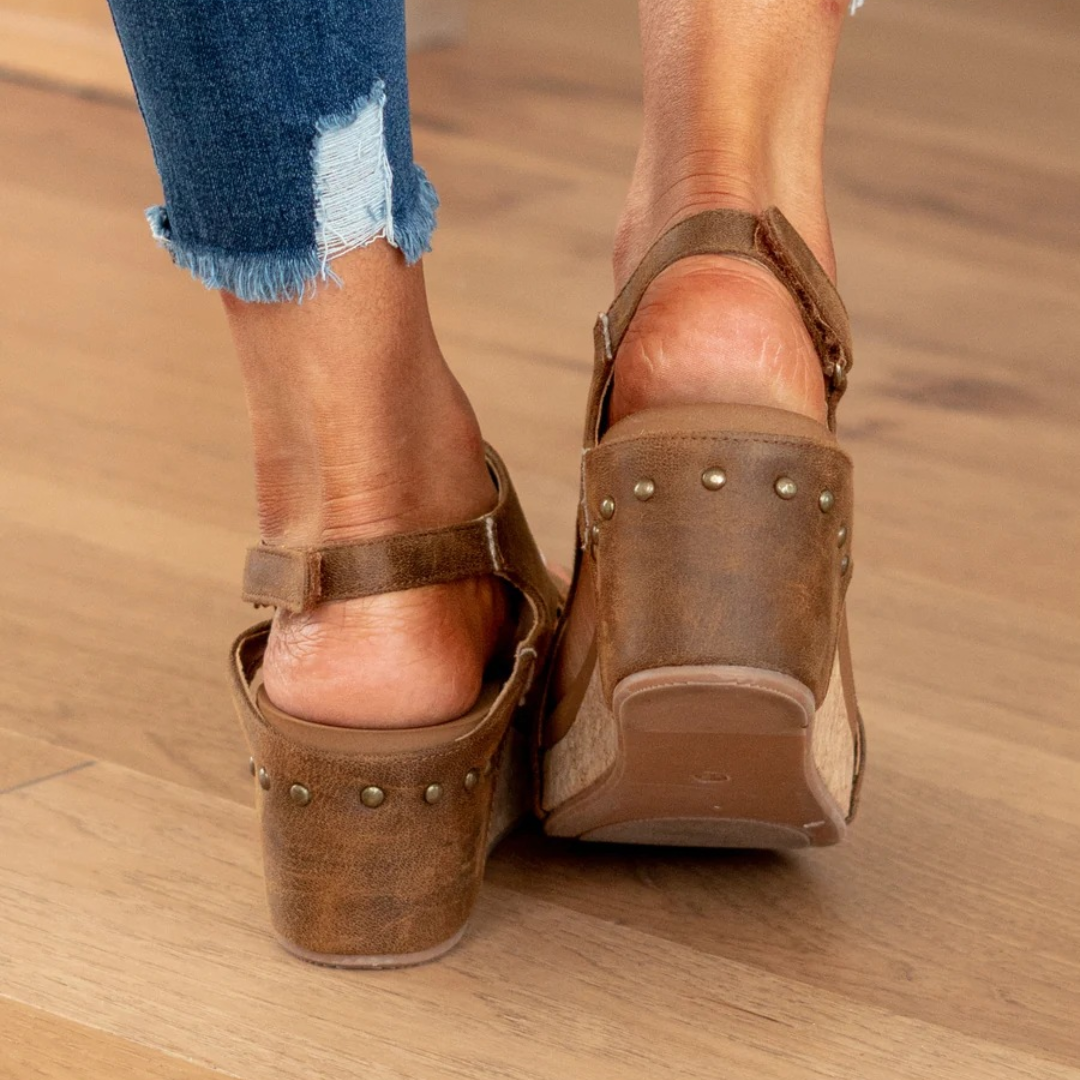 Makrina - Wedge Heel Slingback Open Toe Sandals
