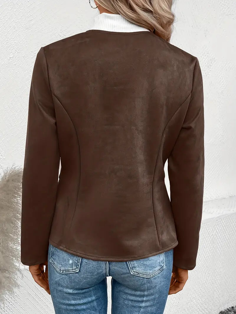 Roksana | Jacket with Round Neck and Zip Closure
