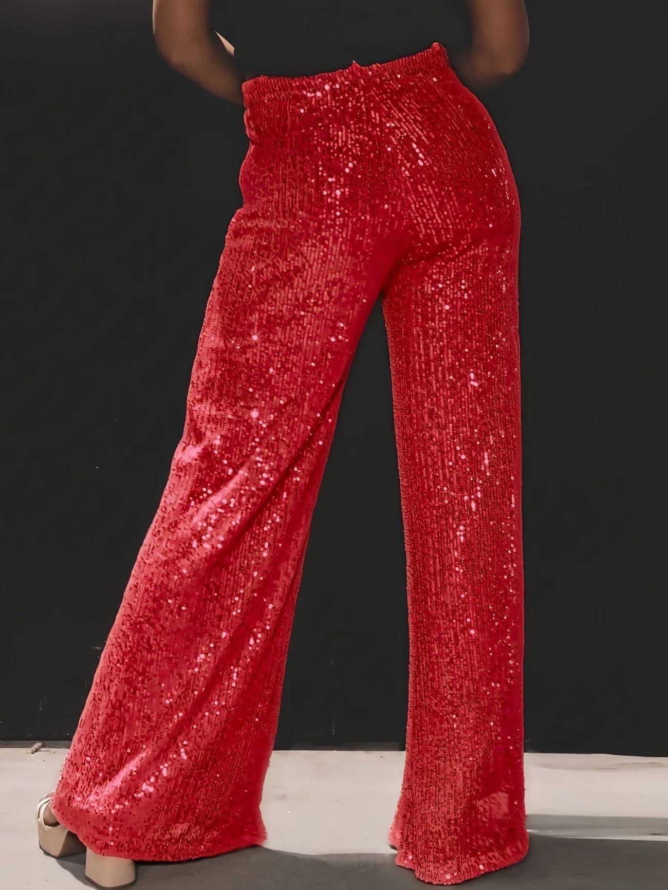 Tnora | Pants with Sequin Finish Wide Leg
