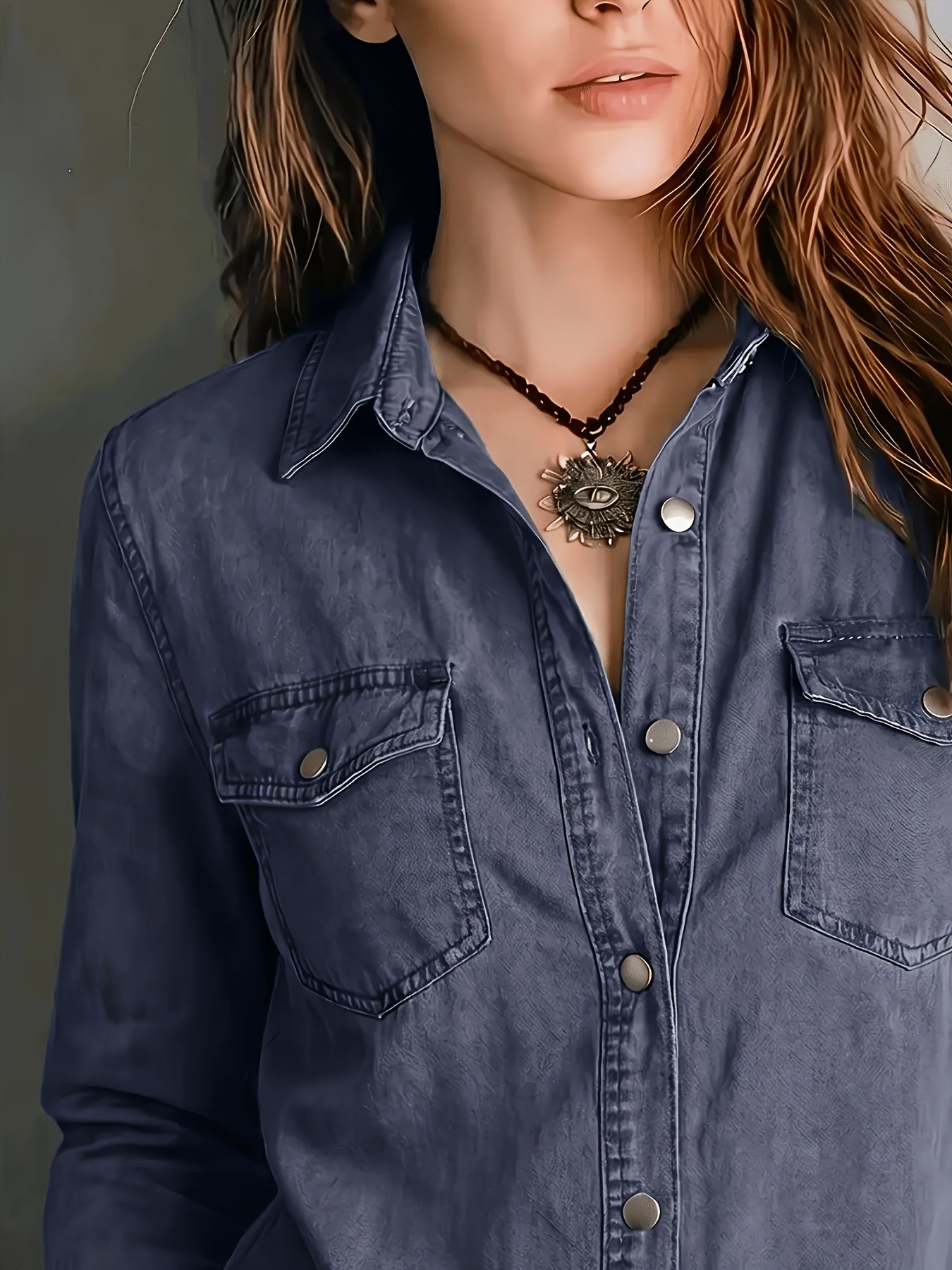 Blazka | Button Front Long Sleeve Shirt with Pockets