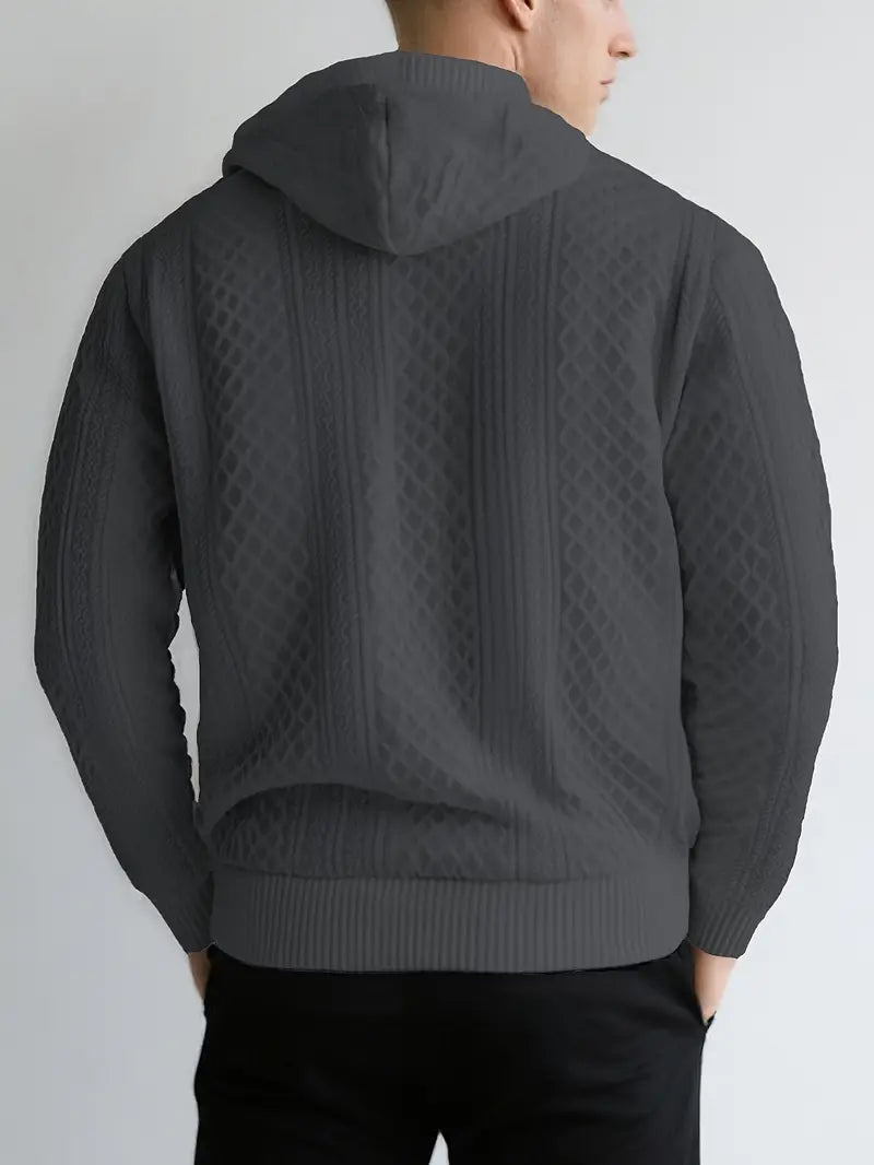 Karah | Long Sleeve Textured Knit Hooded Sweater