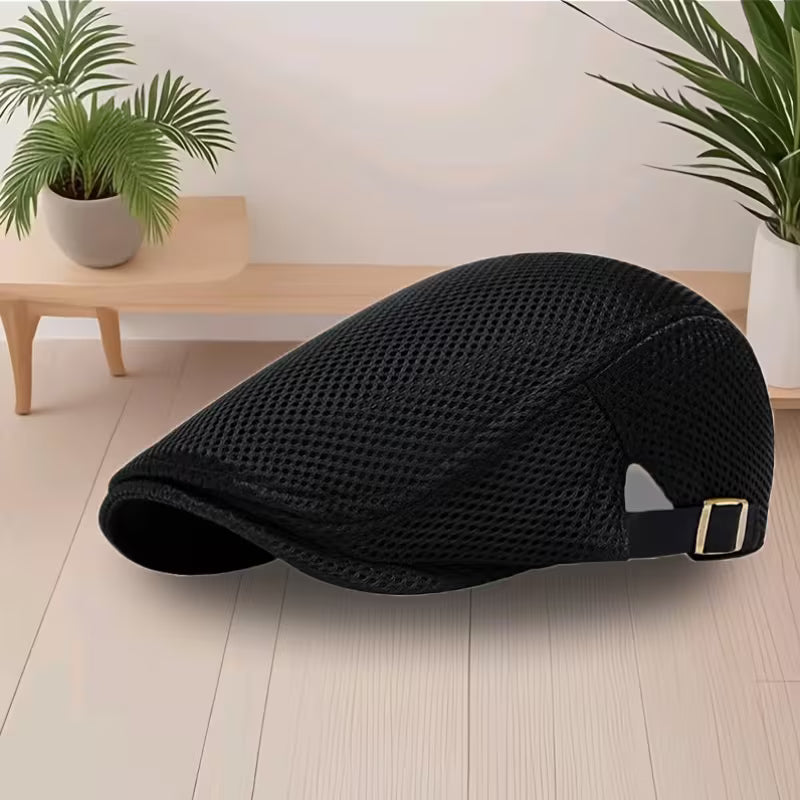 Rojer - Mesh Flat Cap Adjustable Buckle Hat