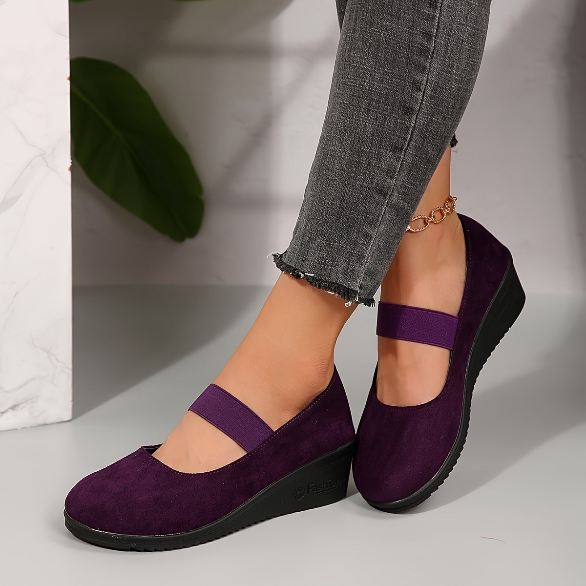 Amelia | Wedge Shoes with Single Strap Design