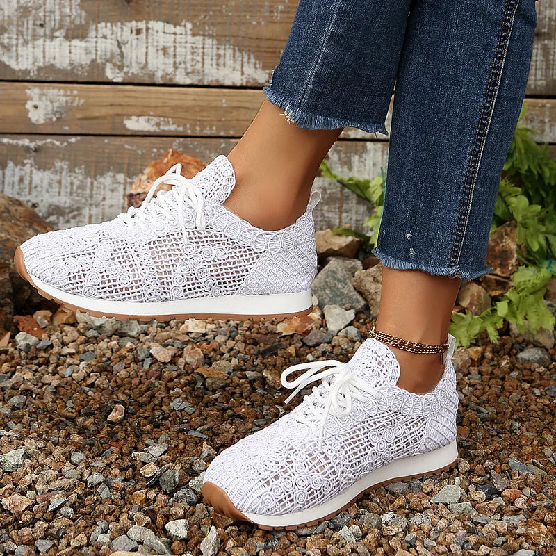 Susannah - Knitted Lace Up Breathable Sneakers