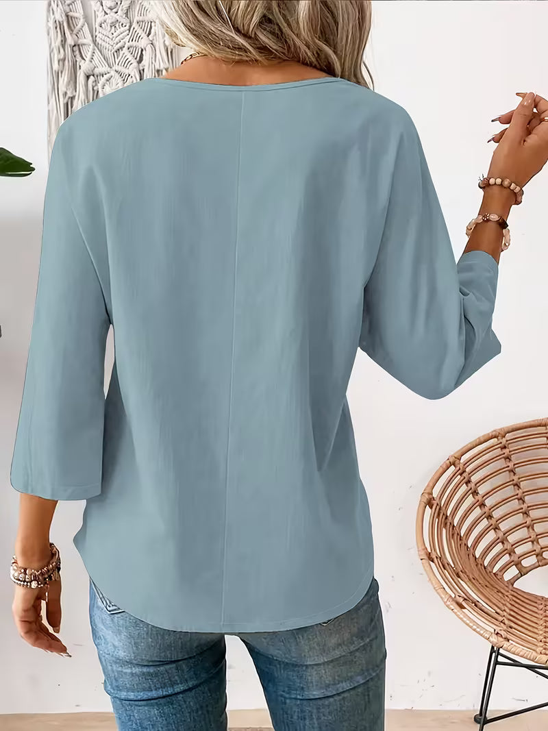 Soleelis | Floral Print Roll-Tab Sleeve Top
