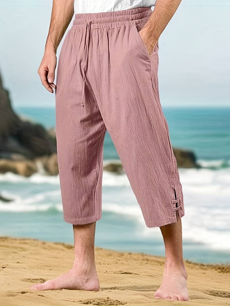 Eksteen | Cropped Drawstring Elastic Waist Casual Trousers