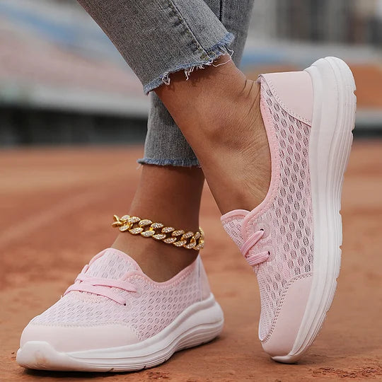 Firsova - Mesh Lace-Up Soft Sole Walking Shoes
