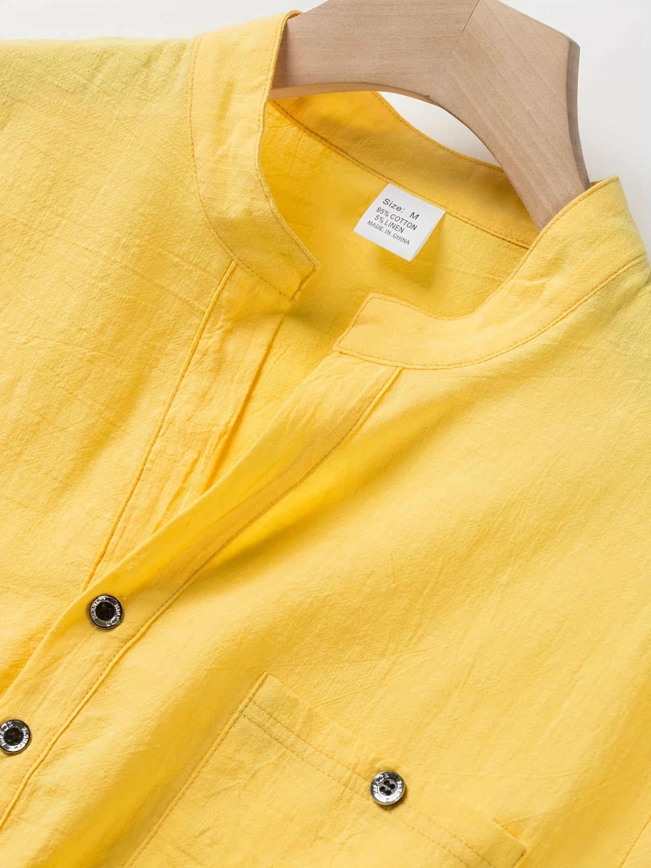 Markos | Short Sleeve Band Collar Henley Shirt