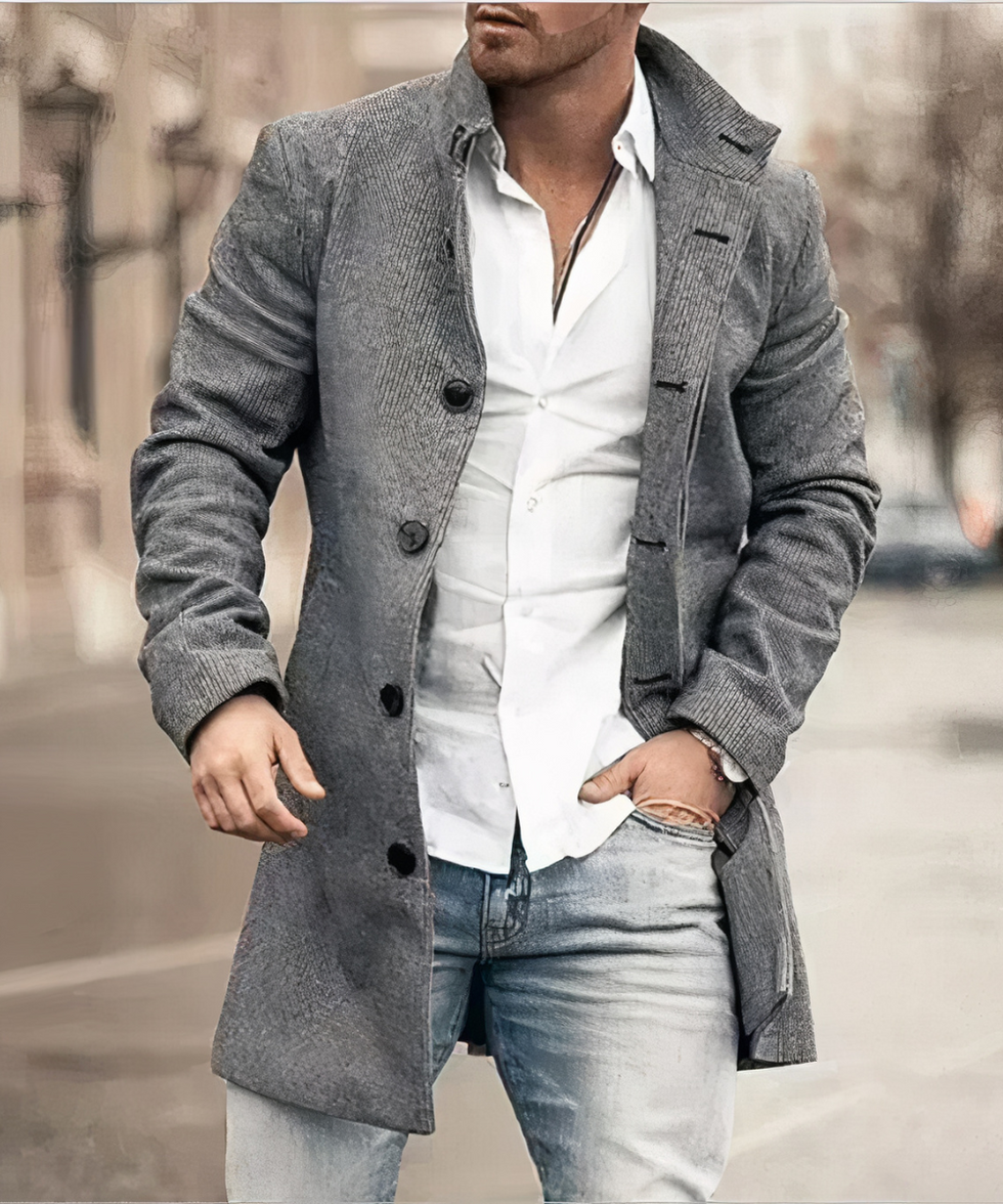 Evans | Button Front Longline Plaid Coat