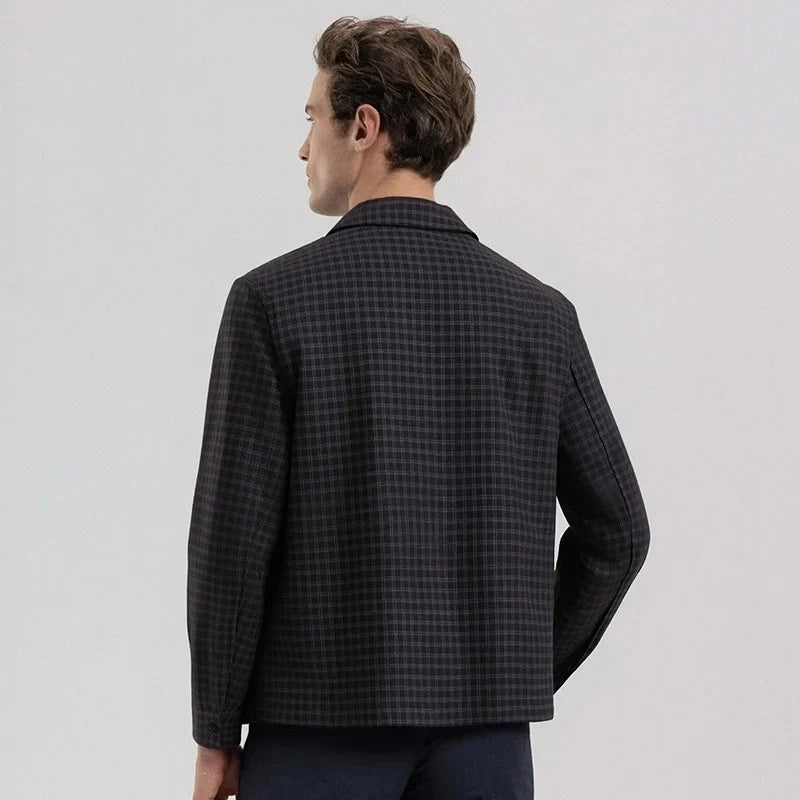 Graeme | Jacket Long Sleeve Checked Zip Front