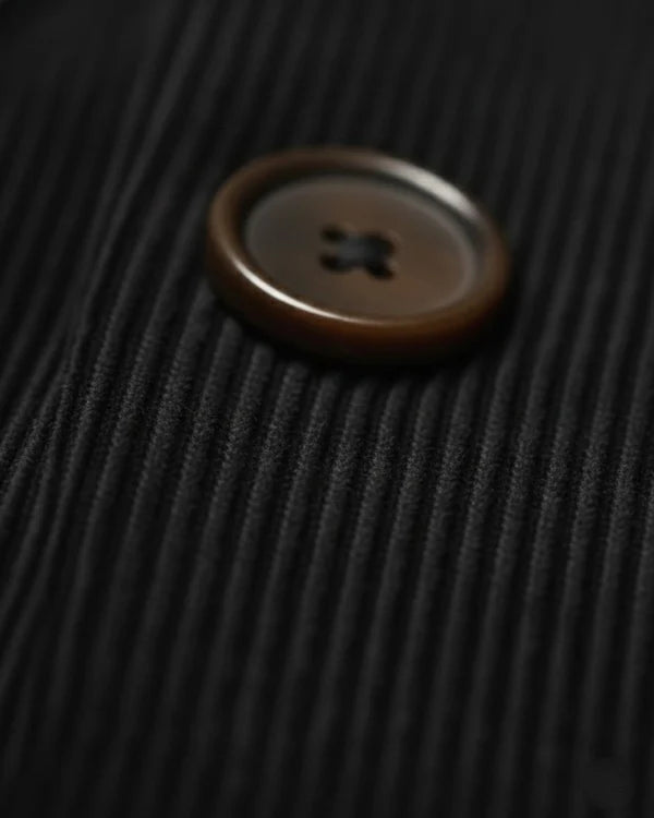Eusebiu | Corduroy Button Front Stand Collar Jacket
