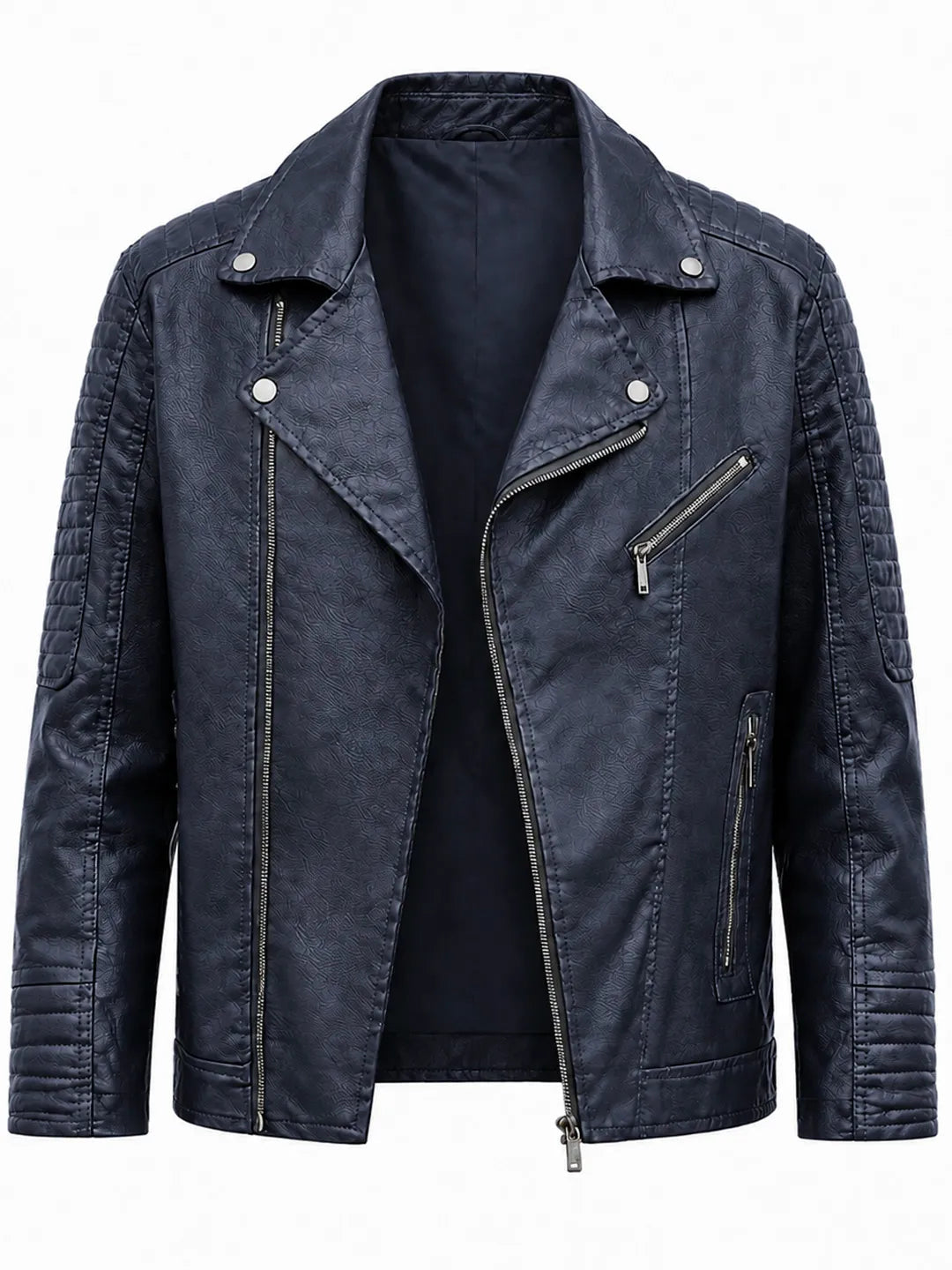 Kathryn | Jacket with Asymmetric Zip and Quilted Sleeves