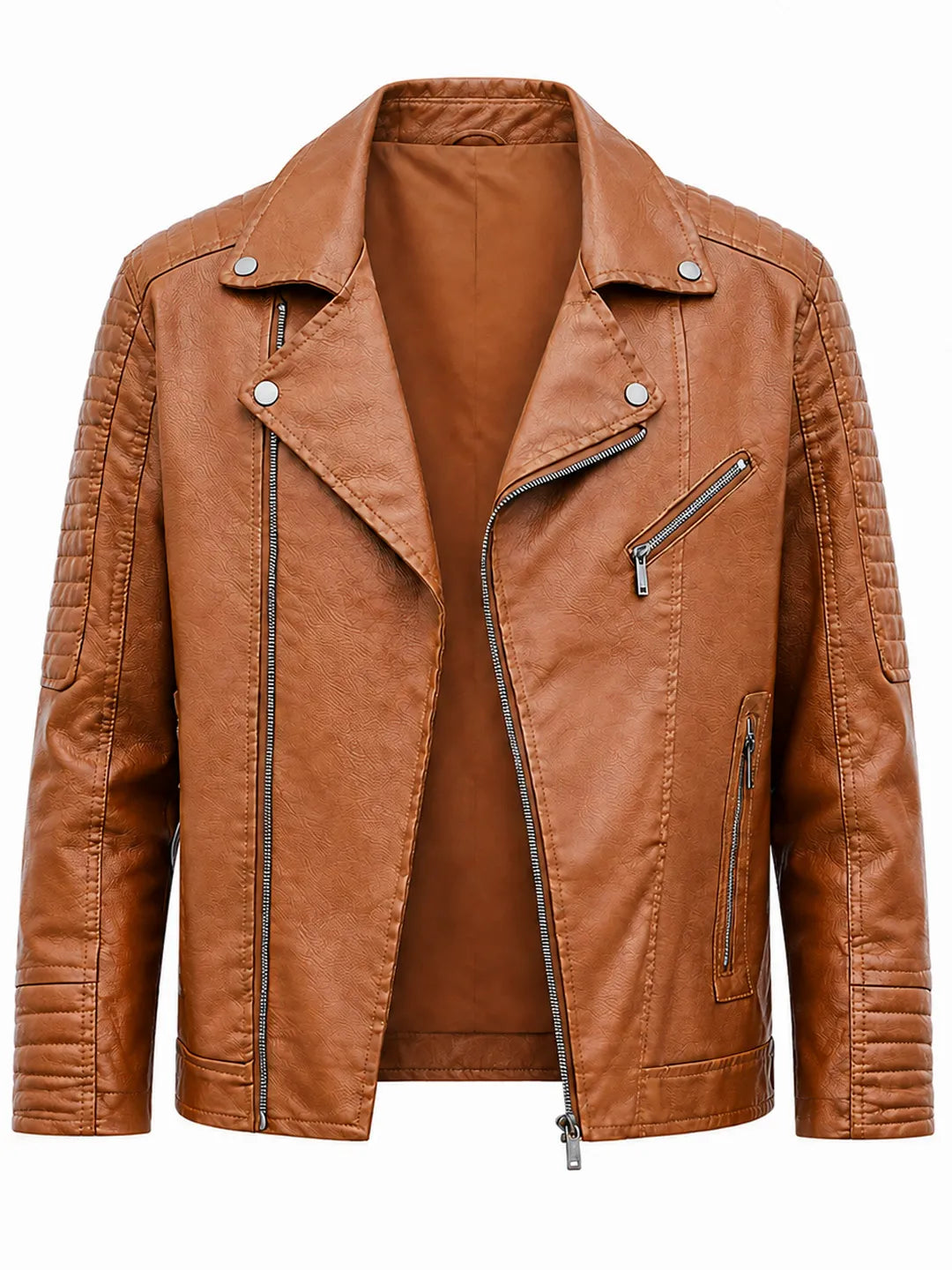 Kathryn | Jacket with Asymmetric Zip and Quilted Sleeves