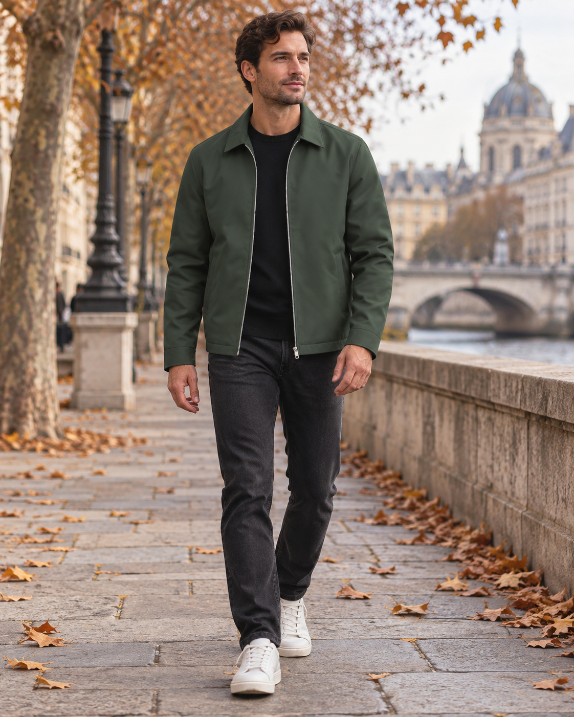 Witthaya | Jacket With Point Collar and Front Zipper