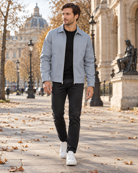 Witthaya | Jacket With Point Collar and Front Zipper