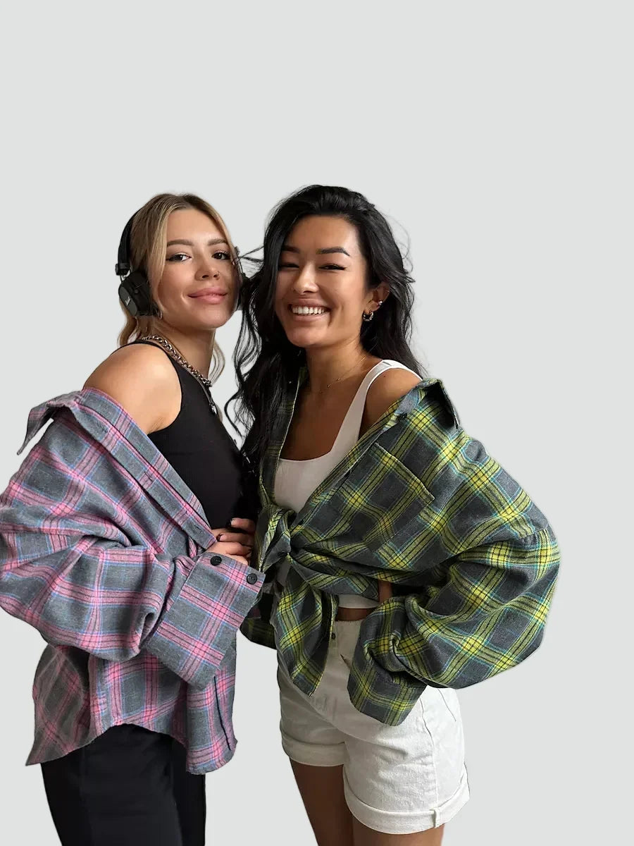 Talienuxa | Oversized Flannel Blouse with Plaid Pattern