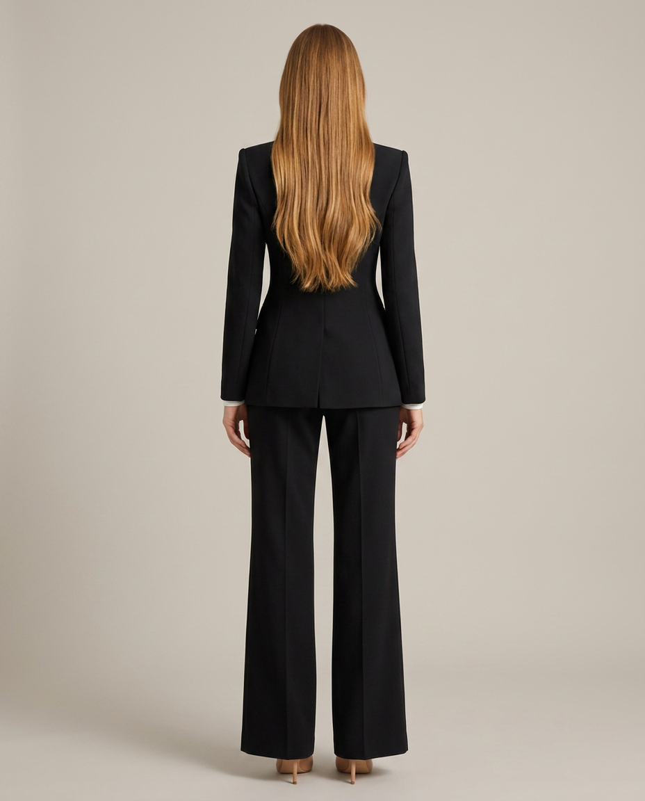 Julina | Wide-Leg Pantsuit with Collarless Blazer