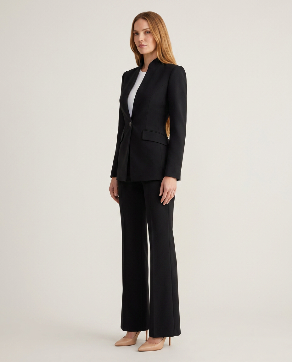 Julina | Wide-Leg Pantsuit with Collarless Blazer